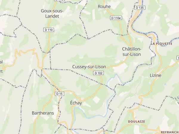 Plan de Cussey-sur-Lison