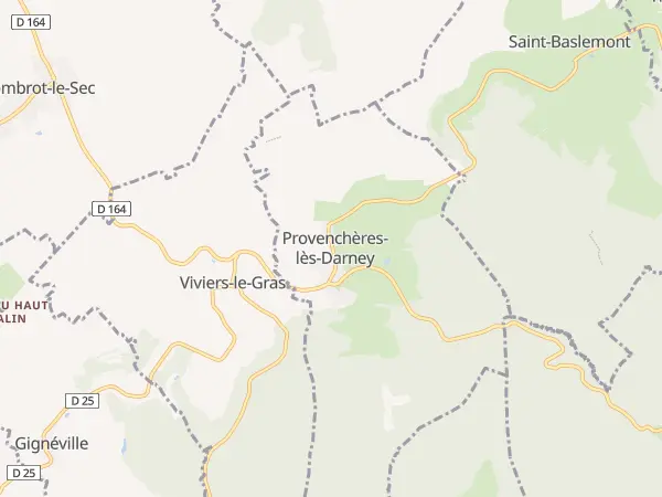 Plan de Provenchères-lès-Darney