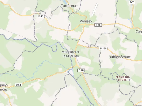 Plan de Montureux-lès-Baulay
