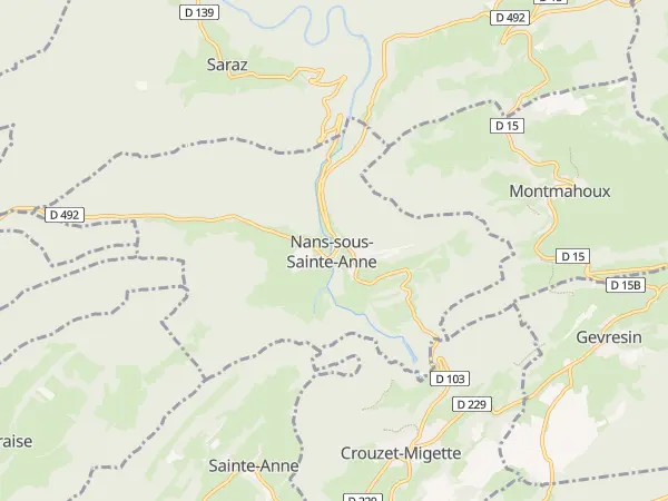 Plan de Nans-sous-Sainte-Anne