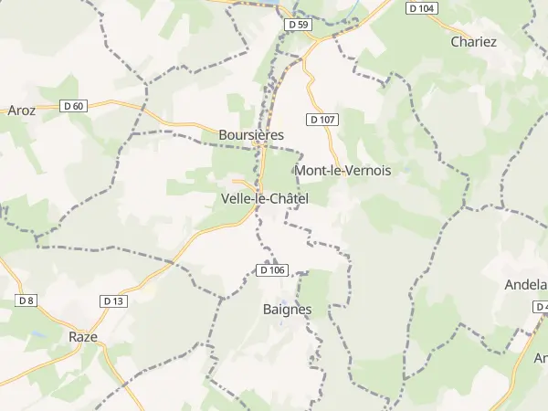Plan de Velle-le-Châtel
