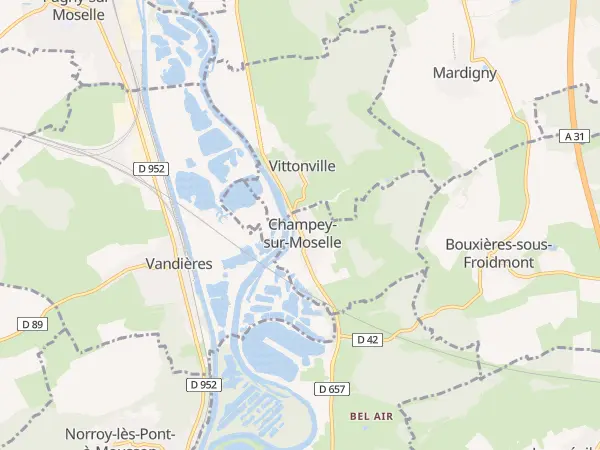 Plan de Champey-sur-Moselle