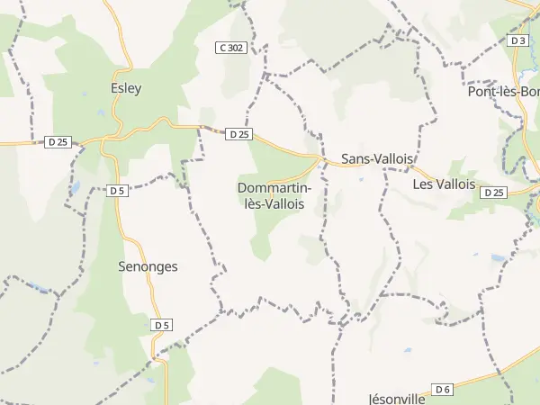 Plan de Dommartin-lès-Vallois