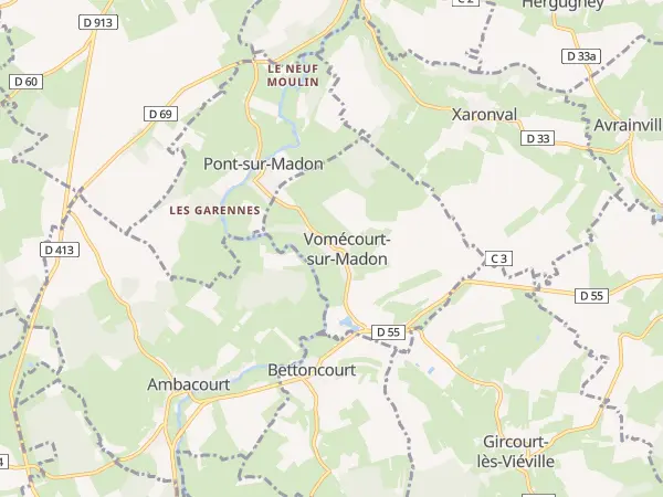 Plan de Vomécourt-sur-Madon