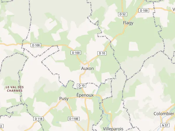 Plan de Auxon