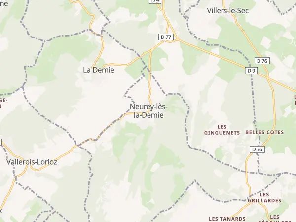 Plan de Neurey-lès-la-Demie