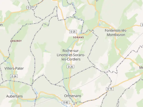 Plan de Roche-sur-Linotte-et-Sorans-les-Cordiers