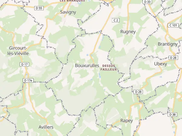 Plan de Bouxurulles