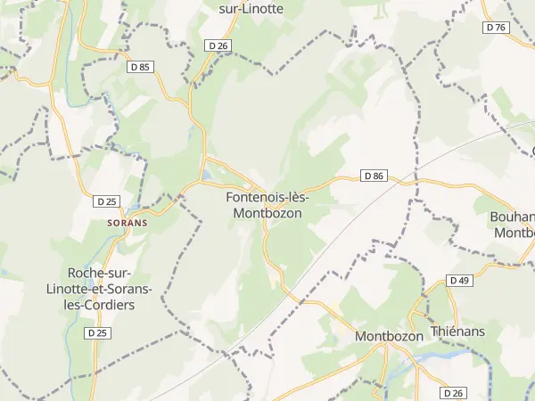 Plan de Fontenois-lès-Montbozon