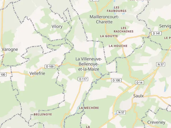 Plan de La Villeneuve-Bellenoye-et-la-Maize