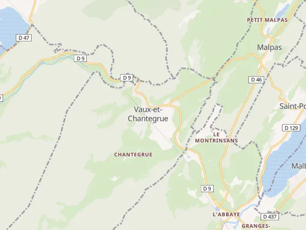 Plan de Vaux-et-Chantegrue