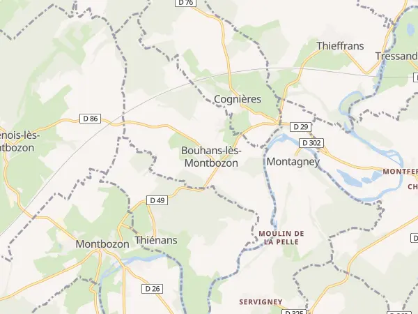 Plan de Bouhans-lès-Montbozon