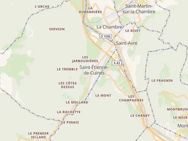 Plan de Saint-Étienne-de-Cuines