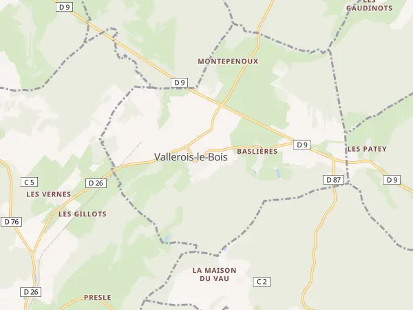 Plan de Vallerois-le-Bois