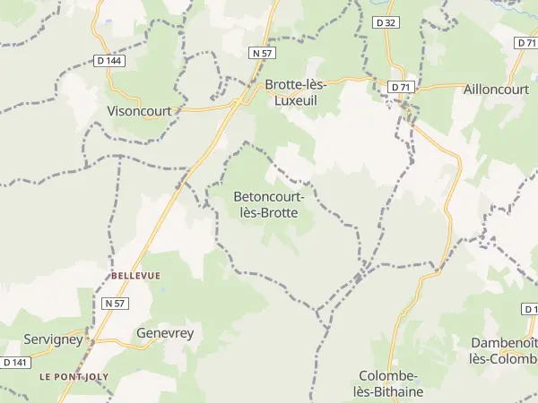 Plan de Betoncourt-lès-Brotte