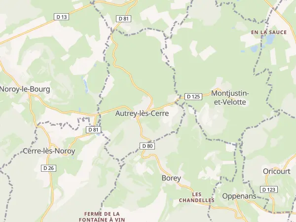 Plan de Autrey-lès-Cerre