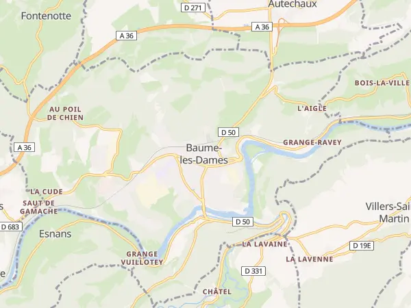 Plan de Baume-les-Dames