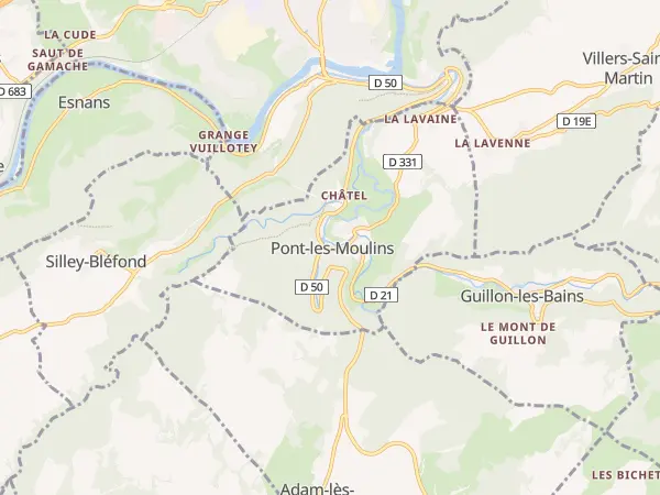Plan de Pont-les-Moulins
