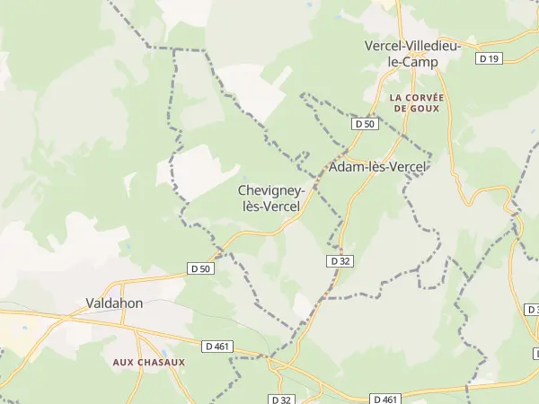 Plan de Chevigney-lès-Vercel