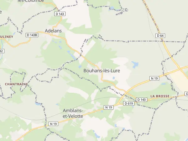 Plan de Bouhans-lès-Lure
