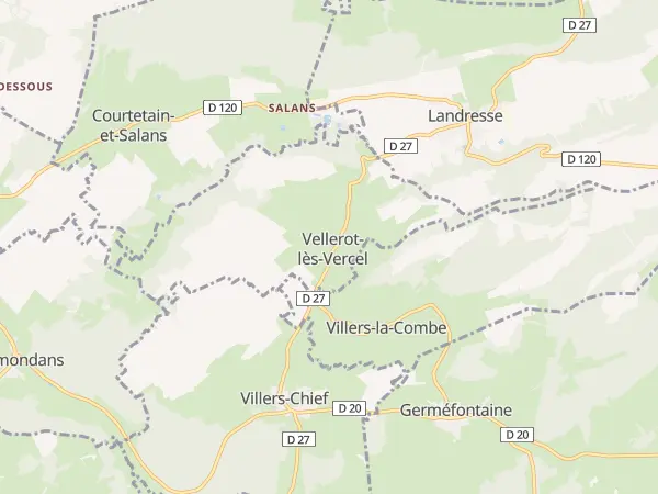 Plan de Vellerot-lès-Vercel
