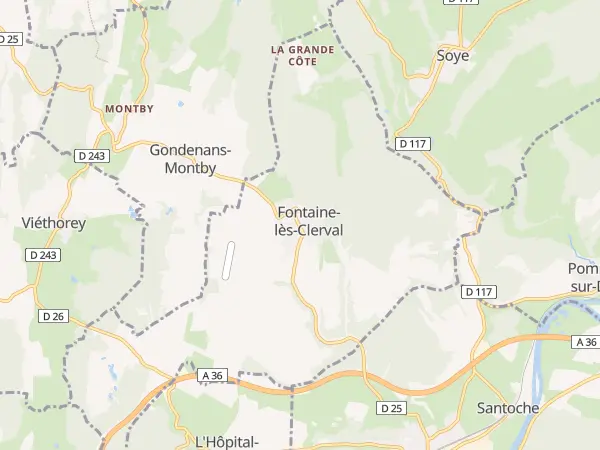 Plan de Fontaine-lès-Clerval