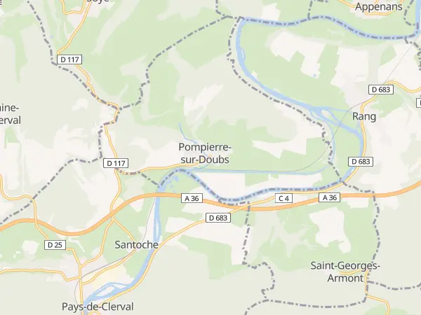 Plan de Pompierre-sur-Doubs