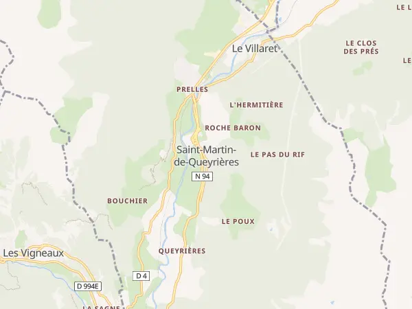 Plan de Saint-Martin-de-Queyrières