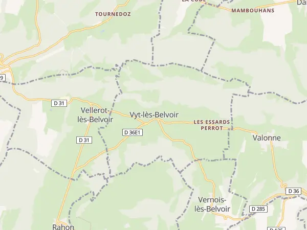 Plan de Vyt-lès-Belvoir