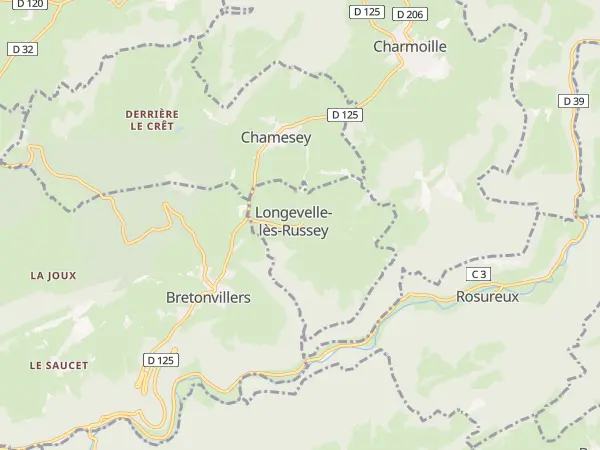 Plan de Longevelle-lès-Russey