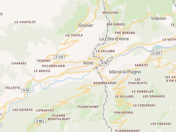 Plan de Aime-la-Plagne