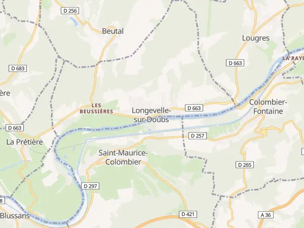Plan de Longevelle-sur-Doubs