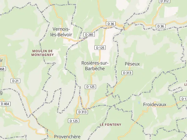 Plan de Rosières-sur-Barbèche