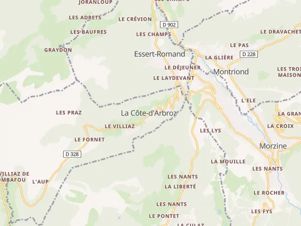 Plan de La Côte-d’Arbroz