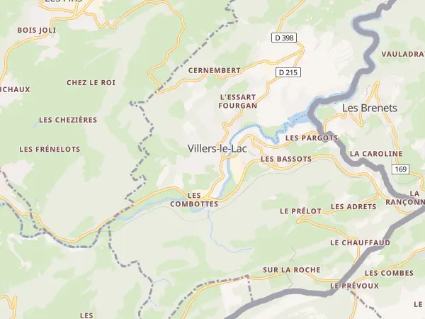 Plan de Villers-le-Lac