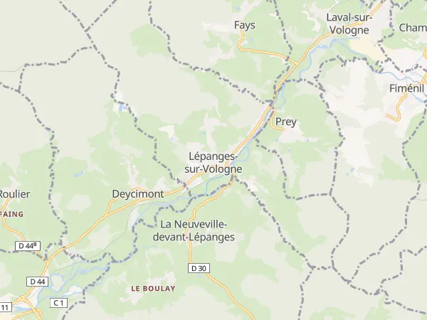 Plan de Lépanges-sur-Vologne