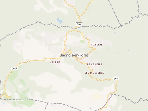 Plan de Bagnols-en-Forêt