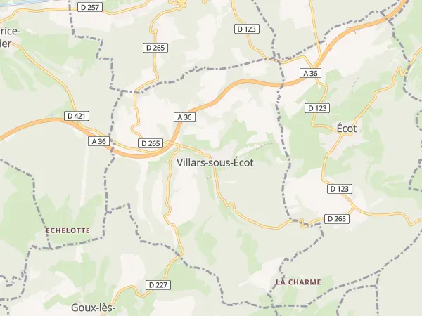 Plan de Villars-sous-Écot