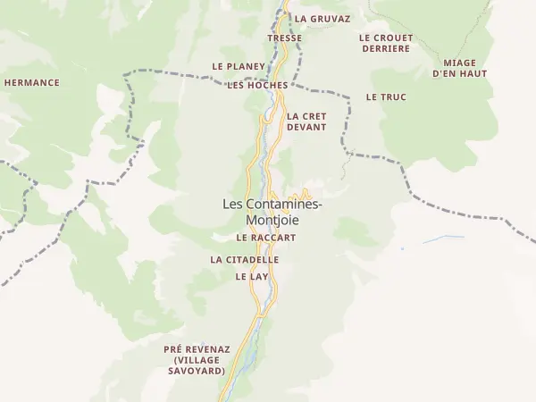 Plan des Contamines-Montjoie