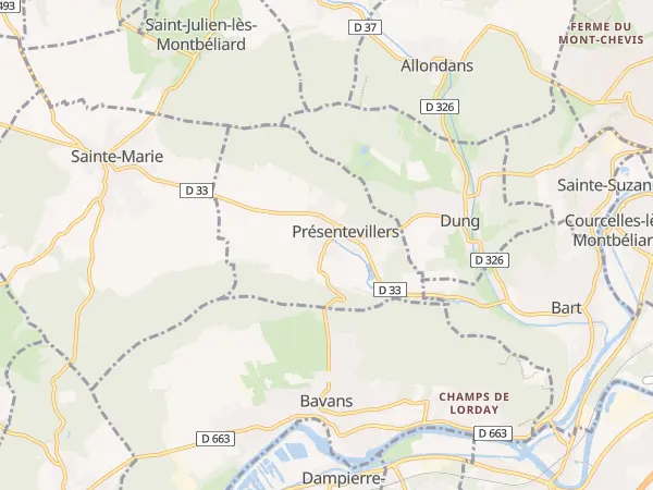 Plan de Présentevillers