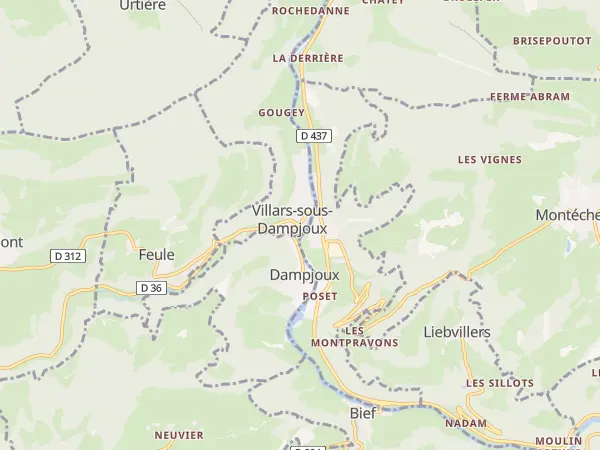 Plan de Villars-sous-Dampjoux