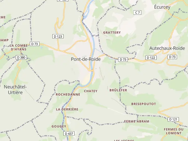 Plan de Pont-de-Roide-Vermondans