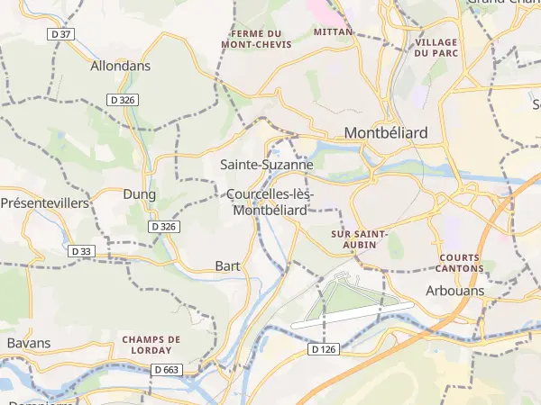 Plan de Courcelles-lès-Montbéliard