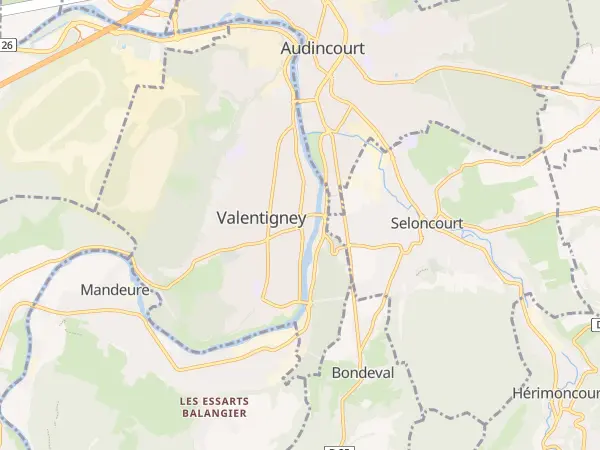 Plan de Valentigney