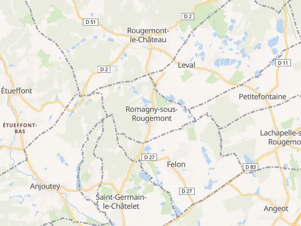 Plan de Romagny-sous-Rougemont
