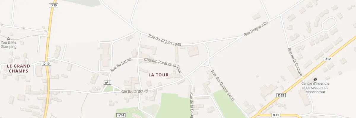 Plan du 5229 Rue du 22 Juin 1940 à Moncontour