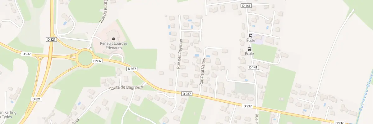 Plan du 8 Rue des Peyroux à Lourdes