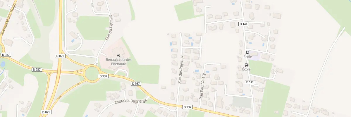 Plan du 9 Rue des Peyroux à Lourdes