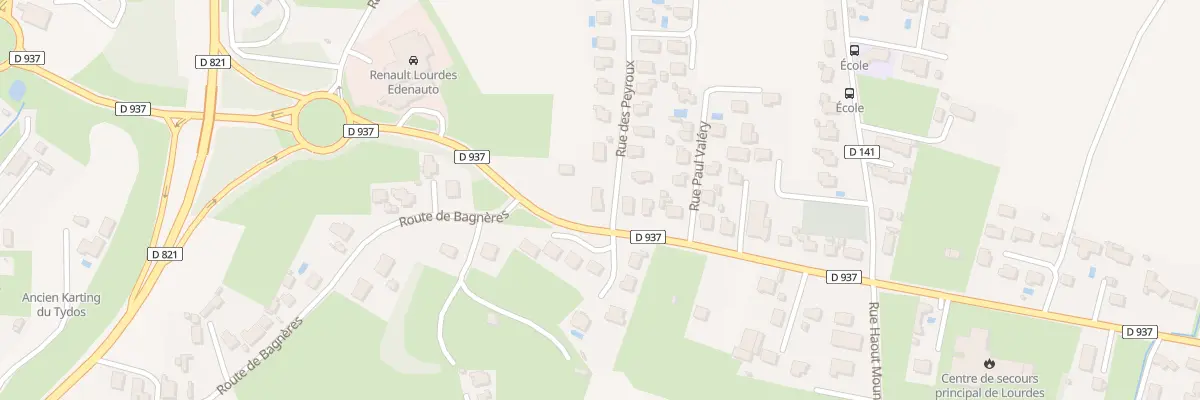 Plan du 1 Rue des Peyroux à Lourdes