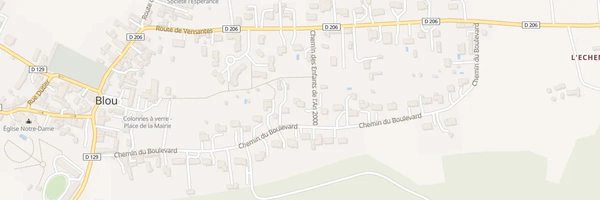 Plan du 1 Che des Enfants de l’An 2000 à Blou